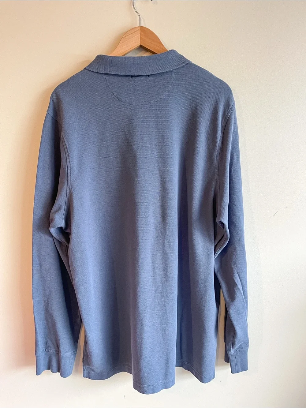 J. Crew Men's Long-Sleeve Polo in Slate Blue